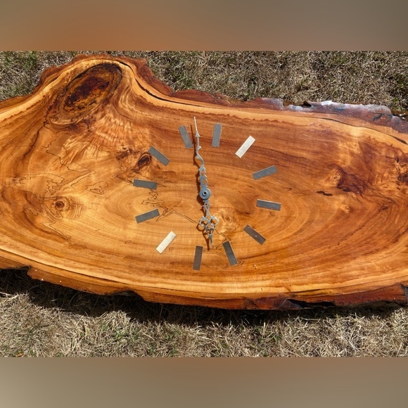 Beautiful Live Edge Vintage Burl Wood Style Wall Clock MCM Kenzle Germany - Picture 3 of 8